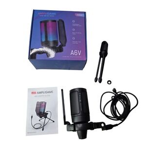Fifine AmpliGame A6V USB Gaming‎ Microphone RGB Condenser Mic Tripod Stand S2
